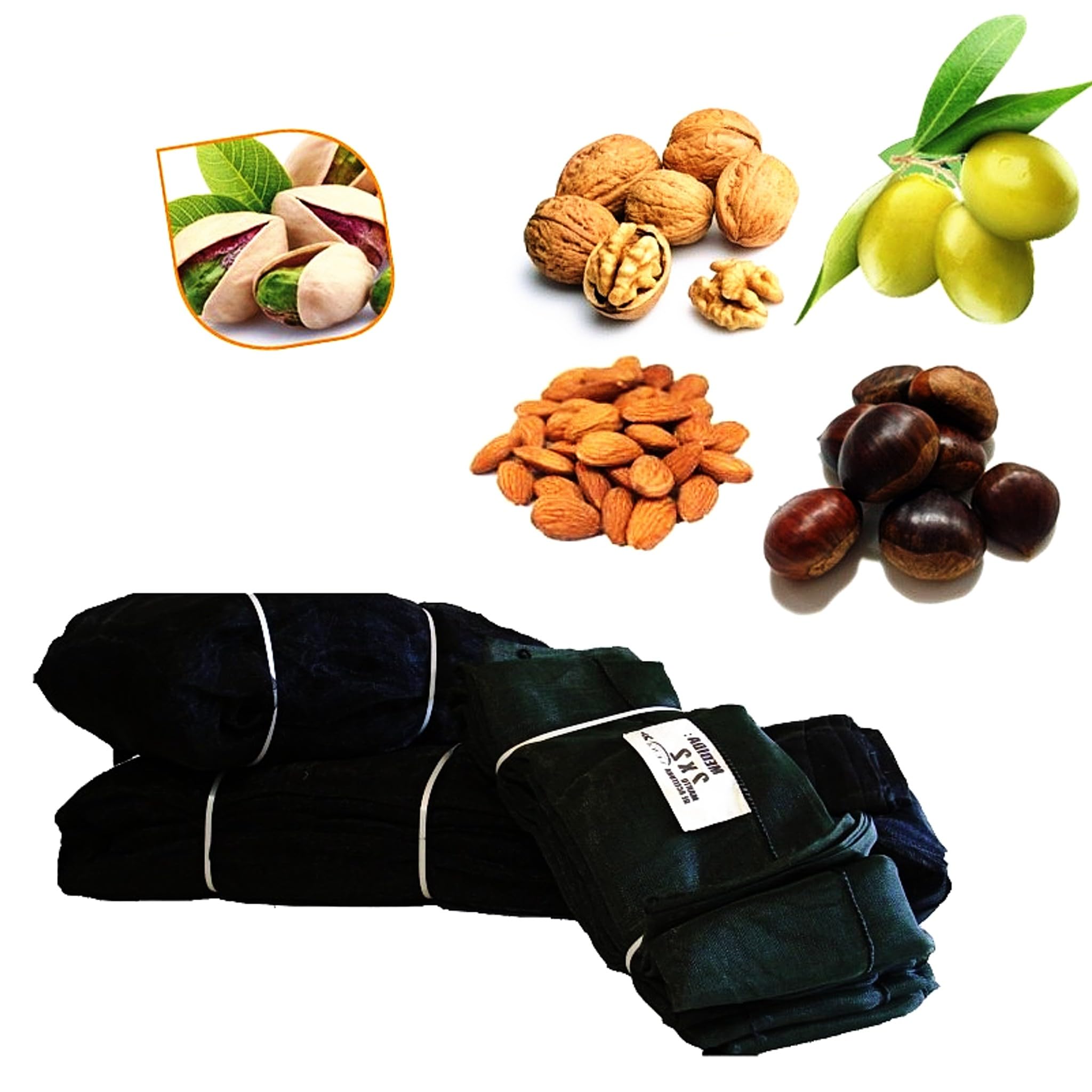 Bricoloco.com Mantos para recoger Aceitunas, almendras, nueces, pistachos y otros frutos. Tejido HDPE flexible, ligero y resistente. Manta recolección aceituna (3, 5x10 metros)
