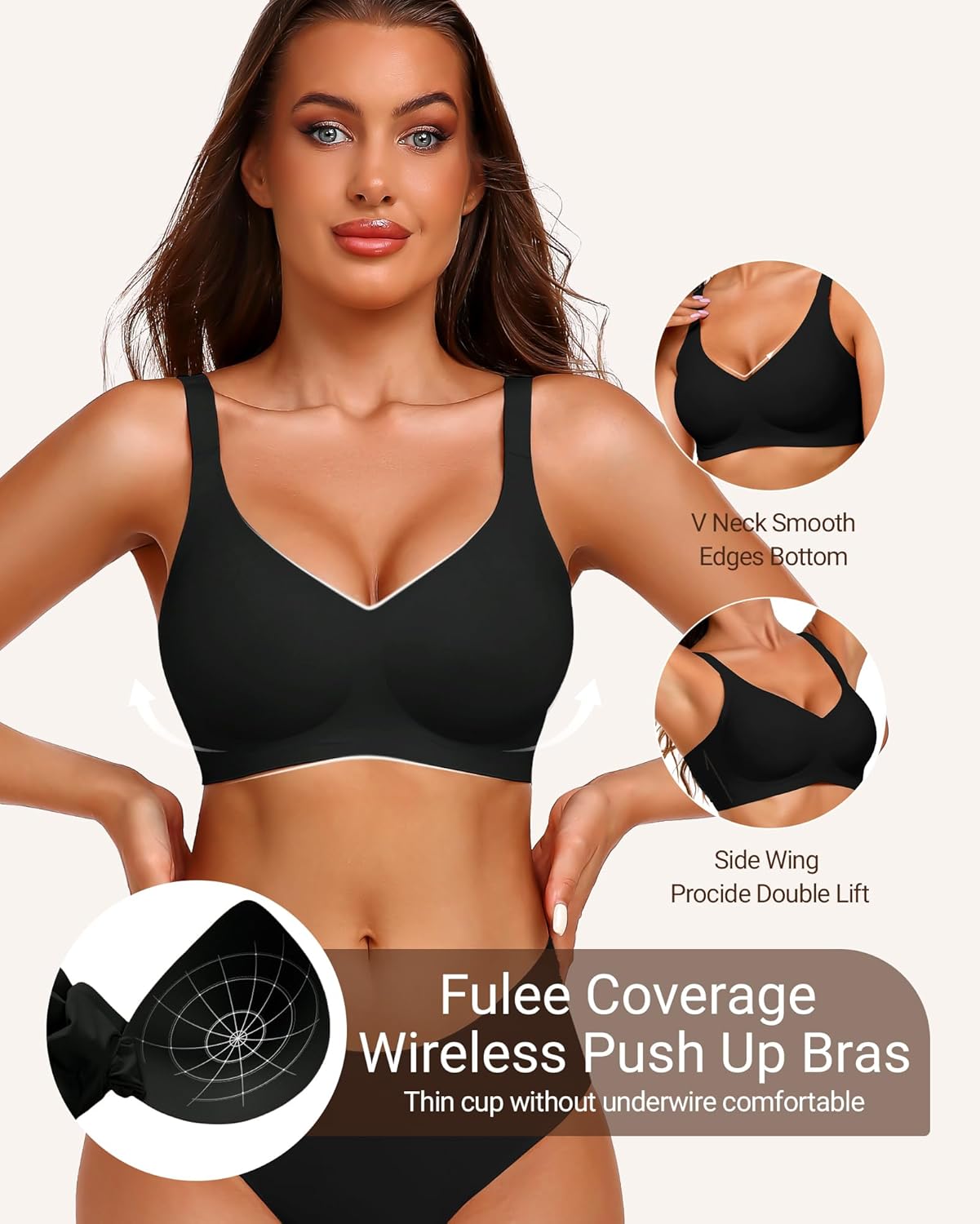 Gailife Smooth Wireless Jelly Bras for Women No Underwire Seamless Push Up Bra Full Coverage Soft Suppor Tshirt Bralettes - Image 4