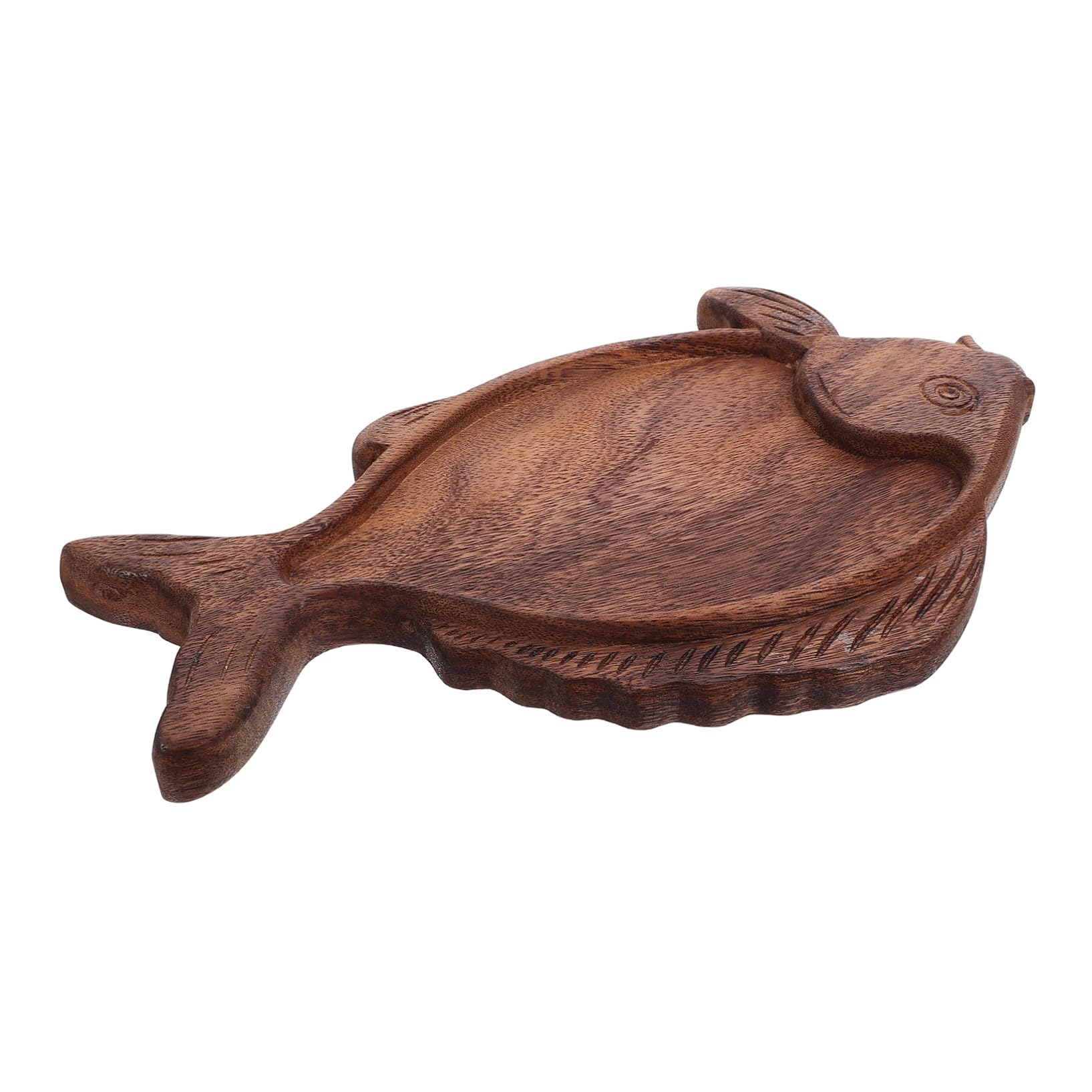 TOYANDONA Piatto Sushi in Noce Forma di Pesce Vassoio in Legno per Antipasti Sashimi Formaggi Dessert e Frutta Secca Vassoio Tradizionale per Sushi e Snack per Cucine Stile Country e