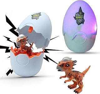 Wekity Hatching Eggs Dinosaur Toys,Dinosaur Eggs Hatch with Realistic Dinosaur Action Figure,LED Light and Sound,Creative Educational Toy Party Favor Xmas Easter Birthday Gift for Kid (Ceratosauru)