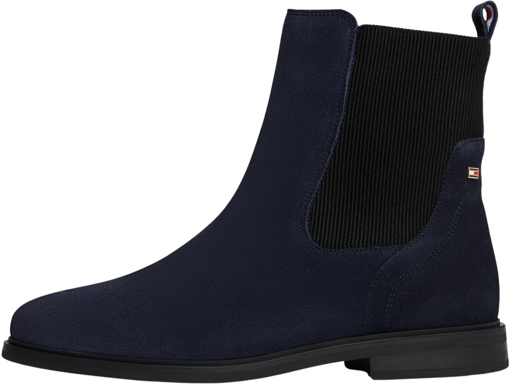 Tommy Hilfiger Women’s Flag Suede Chelsea Boots, Blue (Space Blue), 3.5