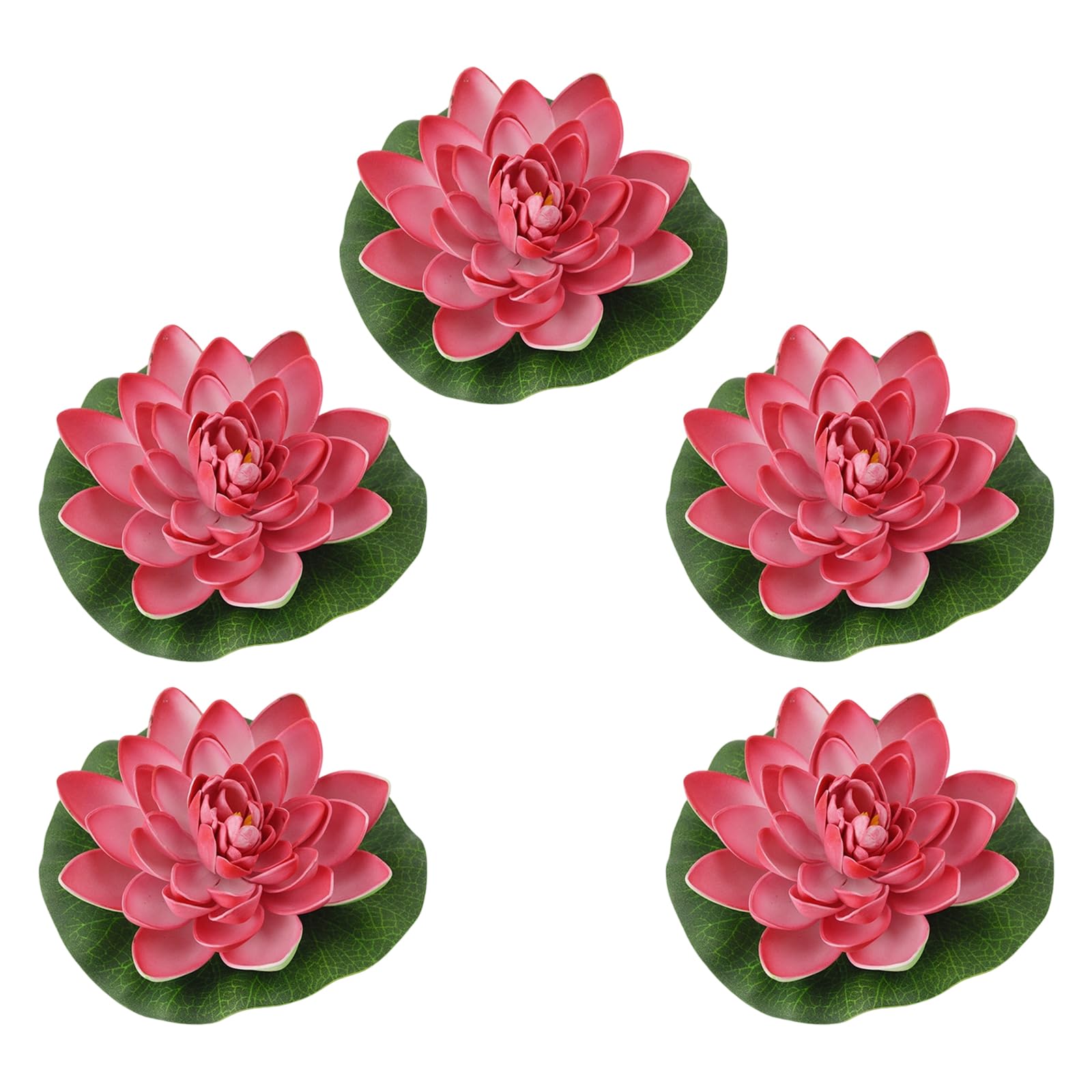 Tsophreniq 5Pcs Floating Foam Flower with Artificial Water Lilies Pad Pond Plant Ornament for Aquariums Garden Flower Water Lilies Plant