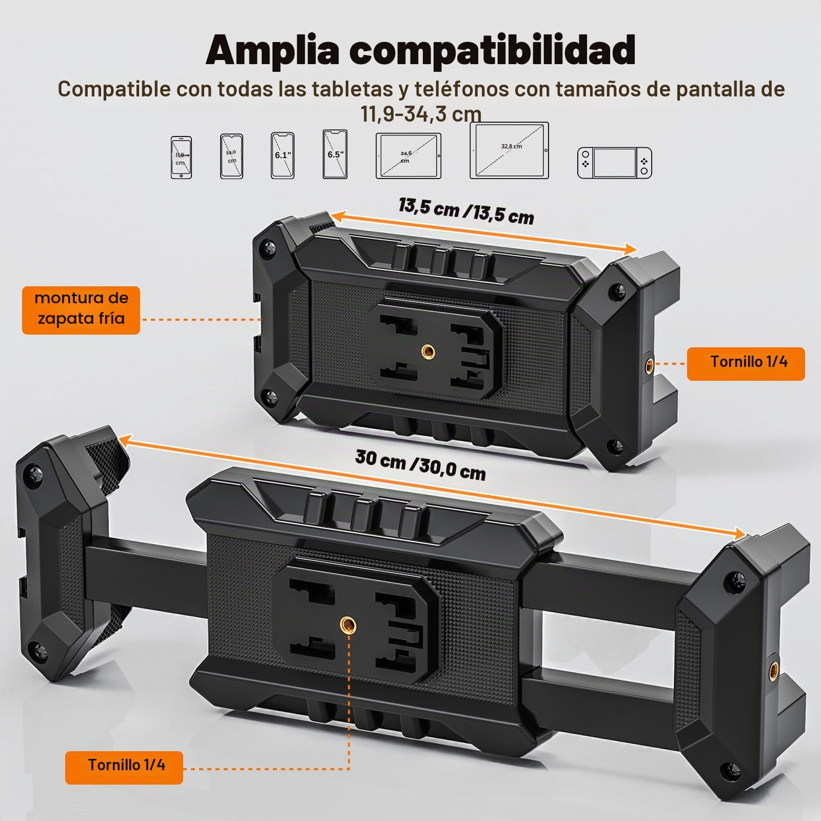 Soporte Tablet Mesa, 360°Giratorio Soporte iPad Mesa con Brazos Metálicos, Soporte Tablet Cama para iPad Pro/Air/Mini, 4.7"-13.5" Tablets