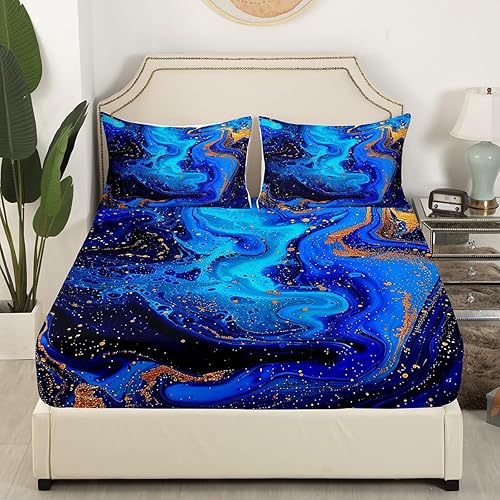 Miniatura 9 de Juego de sábanas de ballena oceánica, juego de ropa de cama de orcas con animales de mar profundo, juego de sábanas hawaianas con bolsillo profundo