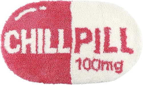 Miniatura 1 de Divertida y bonita alfombra de baño de píldoras frías, antideslizante, decoración del hogar, alfombra de baño de píldoras, poliéster suave altamente