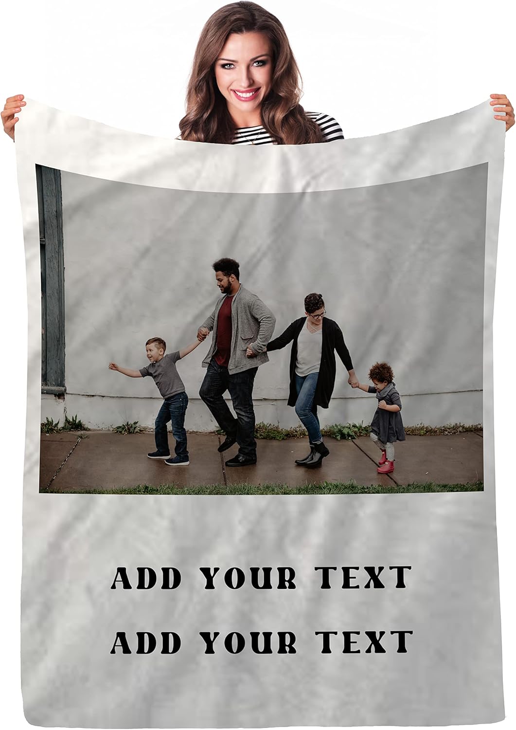 Customized Blankets with Photos and Text Personalized