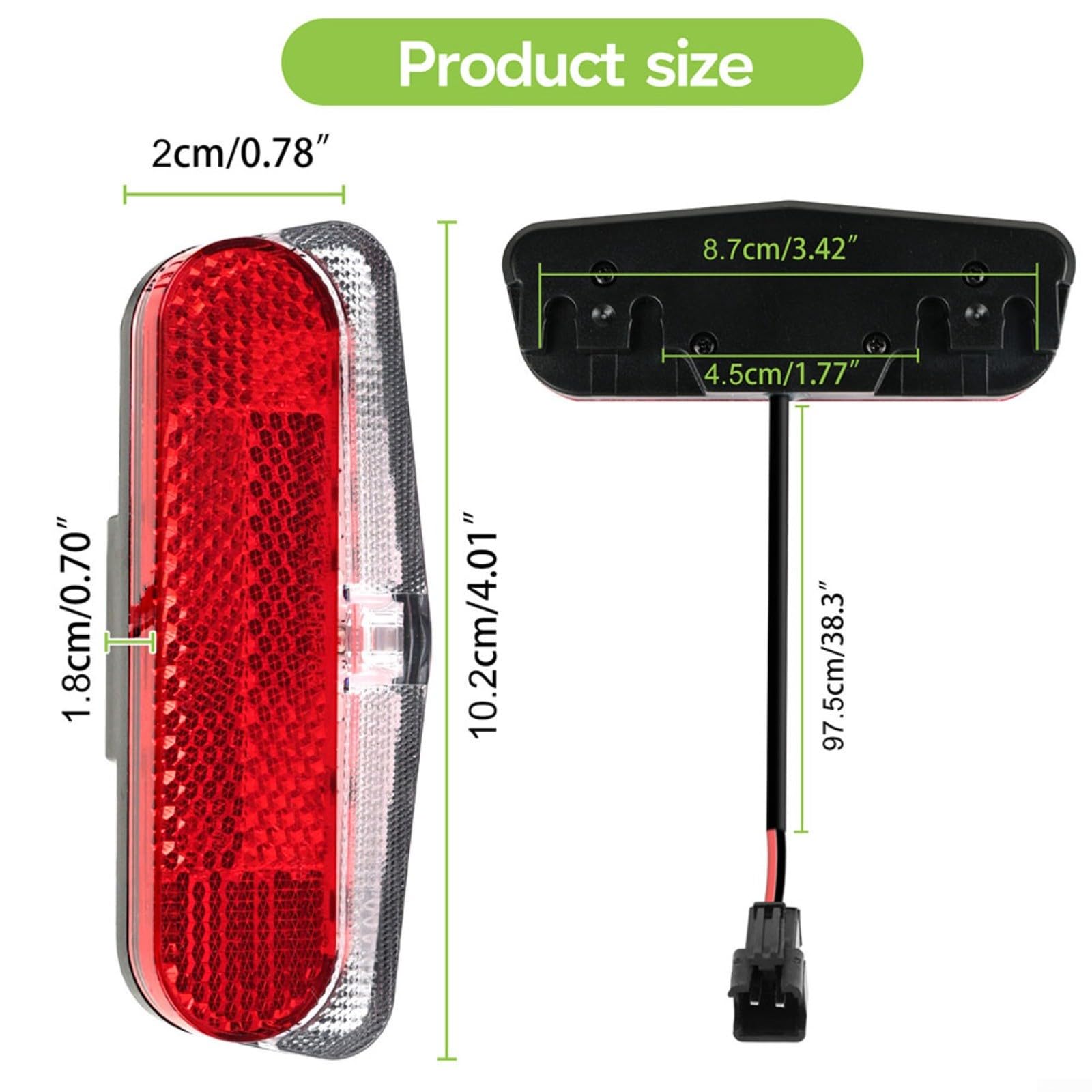 Luce posteriore a LED per Bafang E-Bike 36 V 48 V lampada posteriore di sicurezza per guida notturna connettore SM 2 pin per design