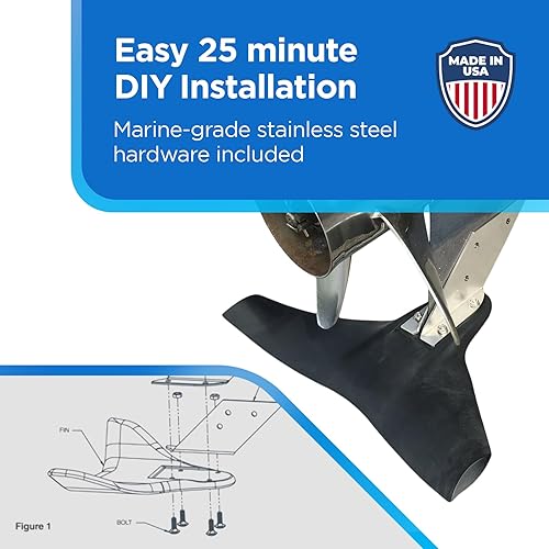 Miniatura 5 de Estabilizador de barco Hydrofoil - Escudo montado en esquivador para motores con soporte de montaje de grado marino - 8 a 425 HP - Mejora el
