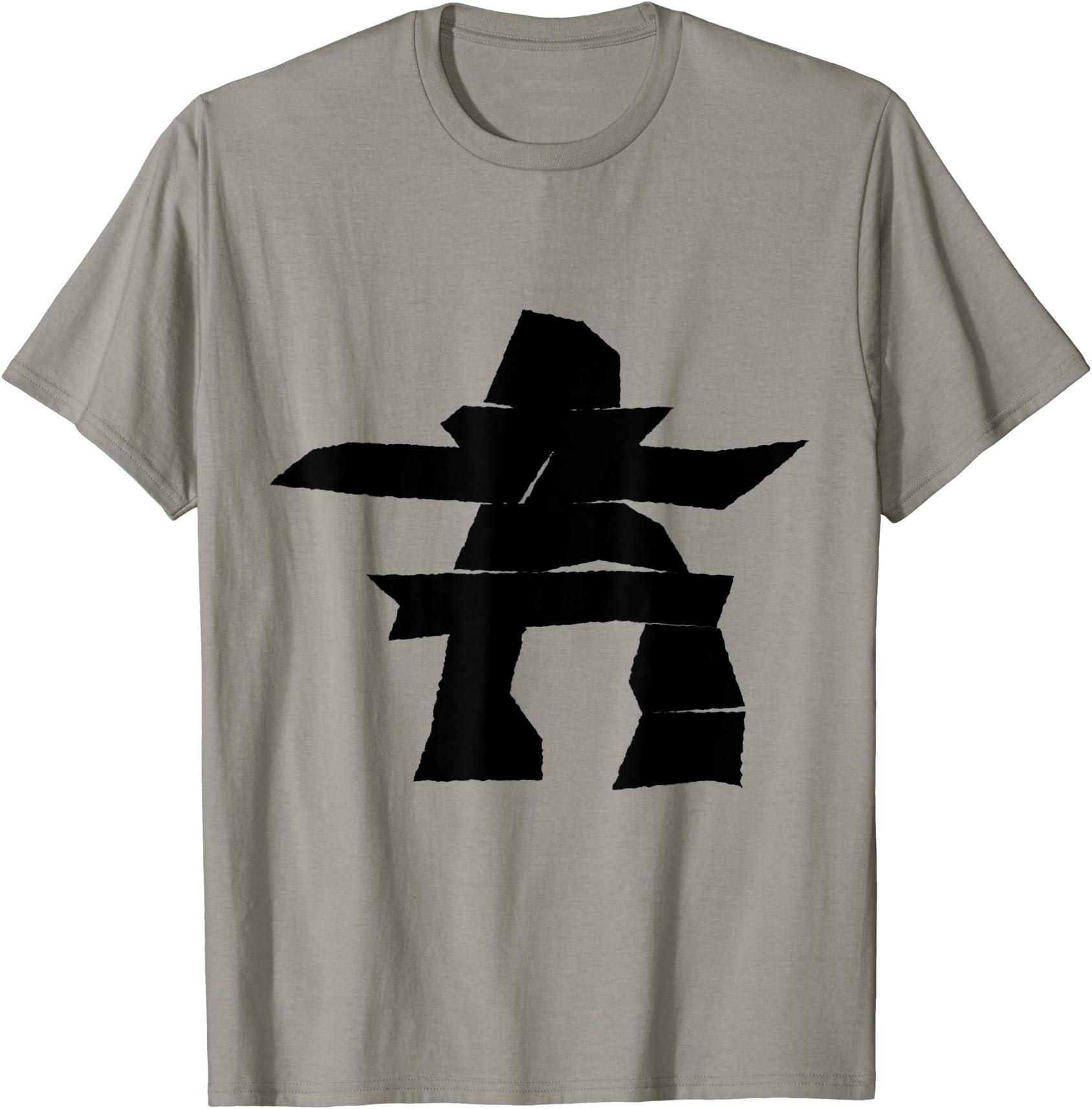 Black Inukshuk Silhouette T-Shirt