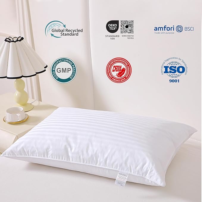 Almohada Pluma de Ganso y Plumón Blanco Tamaño King miniatura 8