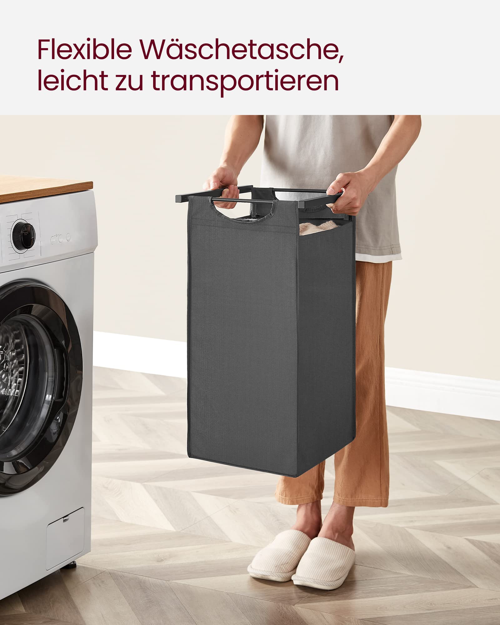 Vasagle Wäschekorb 3 Fächer 120 L – Bild 8