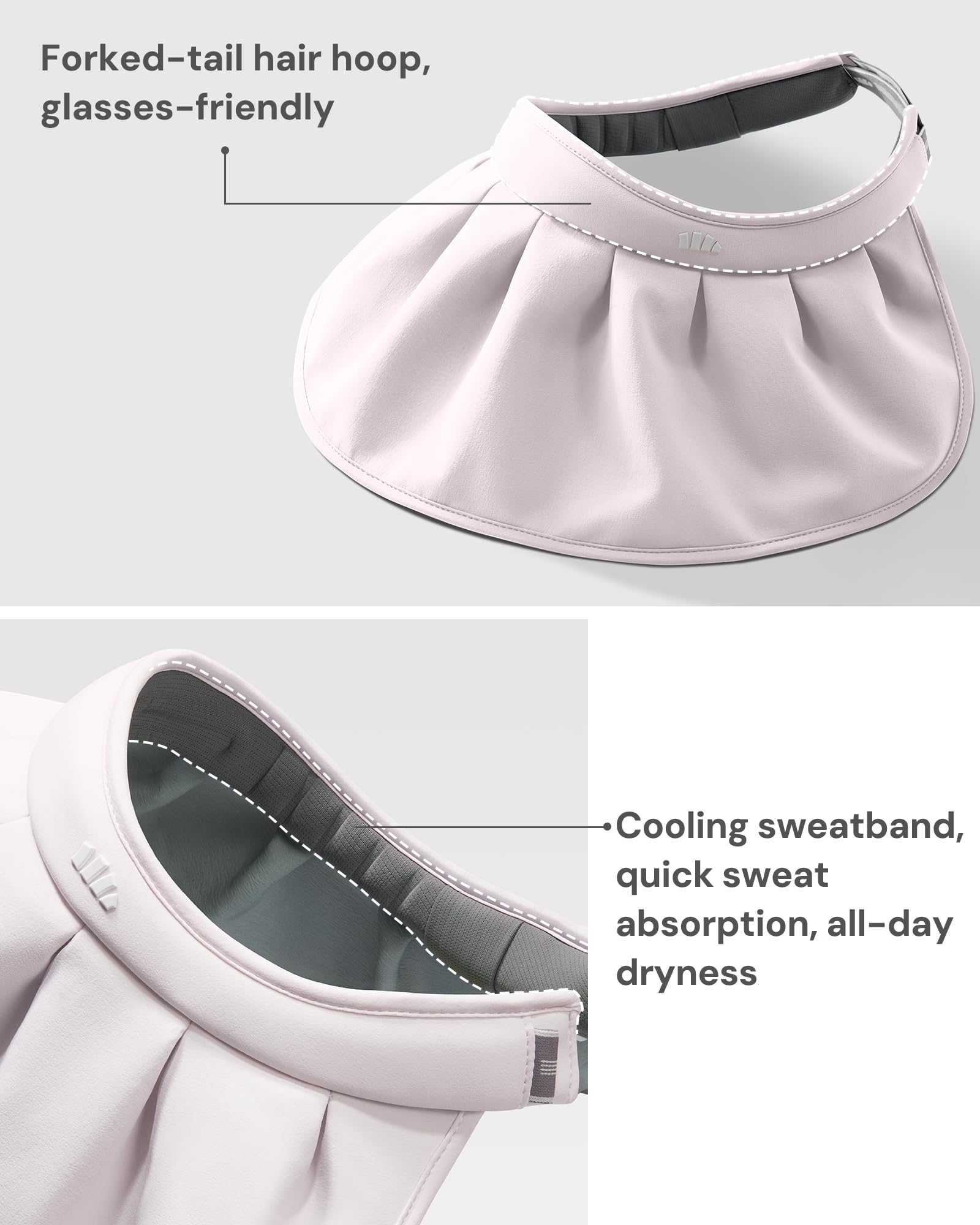BENEUNDER Sheel - Sombreros de sol para mujer, ala ancha, plegable, protección UV, UPF50+, viseras para viajes al aire libre, vacaciones