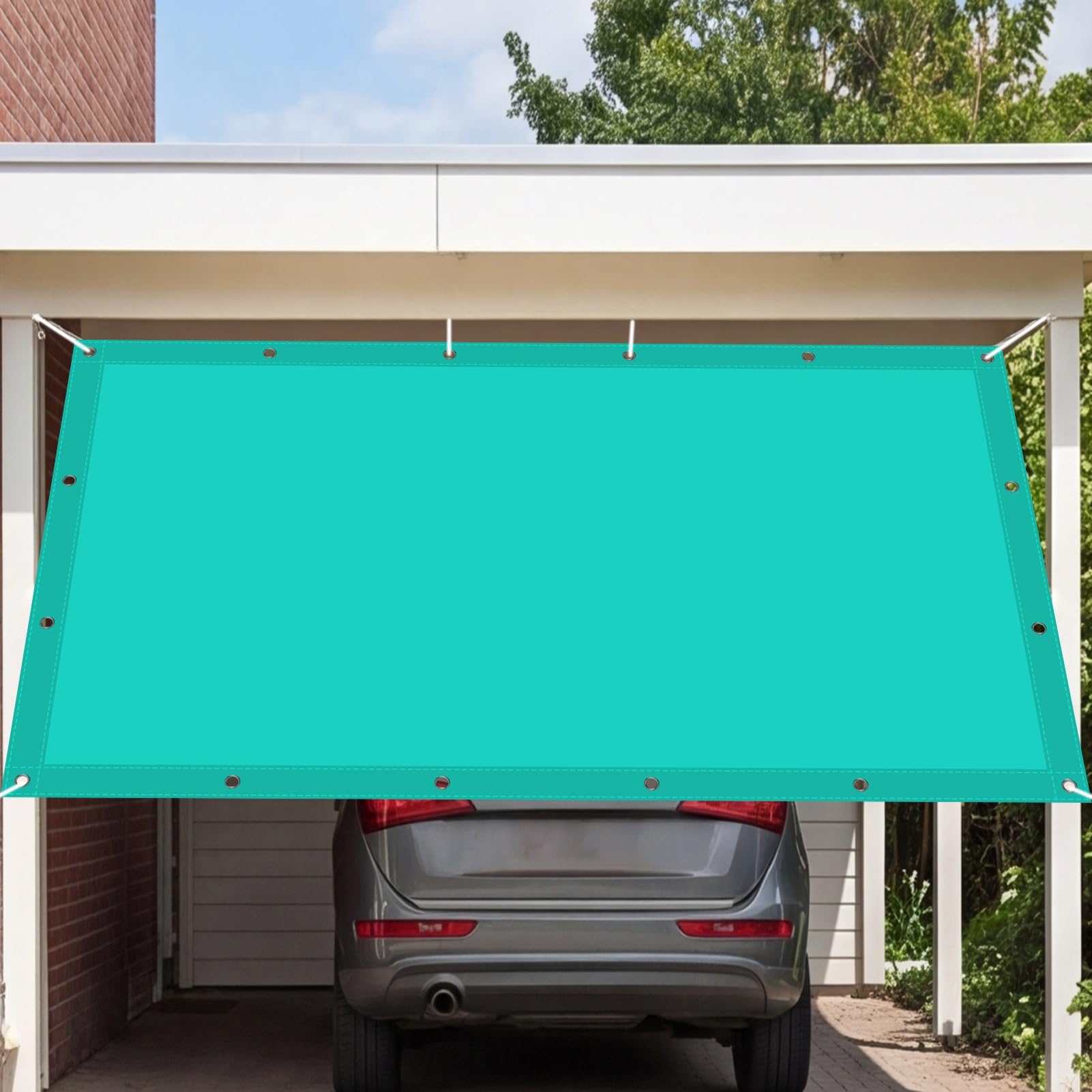 Żagiel zacieniający prostokątny 230 x 600 cm ochrona przed promieniowaniem UV żagiel przeciwsłoneczny odporny na warunki atmosferyczne na taras ogród podwórko na zewnątrz, błękitny