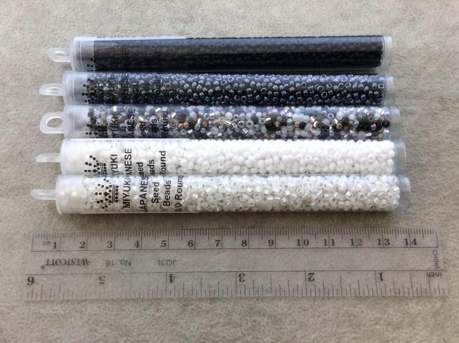 Miyuki Round Rocaille Seed Beads Size 8/0 Turquoise Ceylon 22 Gram Tube by Miyuki