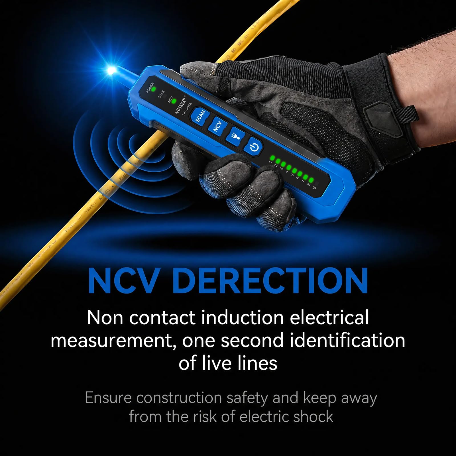 NOYAFA NF-8518 Netzwerkkabeltester mit Optischem Leistungsmesser - RJ45/RJ11, VFL, PoE, NCV, Längentest, Wire Mapping für CAT5/CAT6