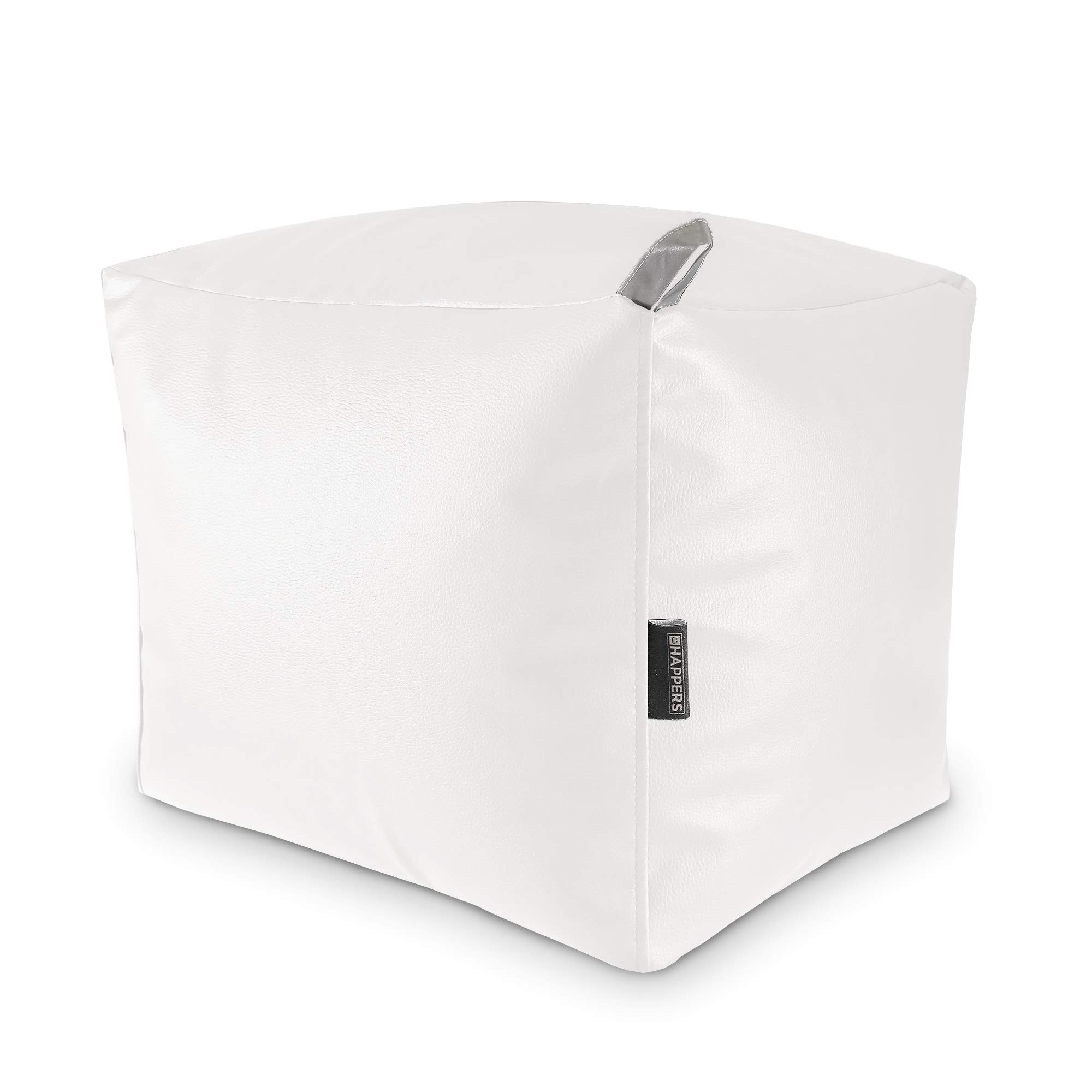 HAPPERS Reposapiés Salón Cuadrado. Puff Otomano Blanco