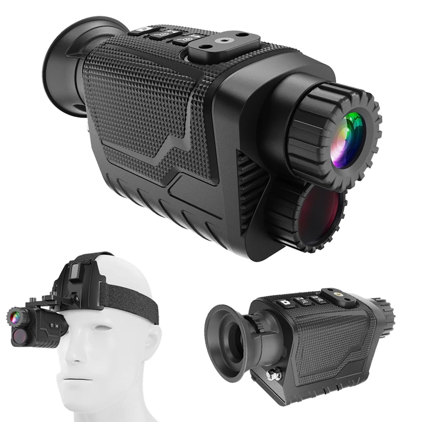 SUZLAZYR NV8260 Head Mounted Night Vision, Night Vision Goggles & Monocular for Adults, 8X Digital Zoom, 850nm Infrared, Rechargeable Battery, HD Recording, 32GB