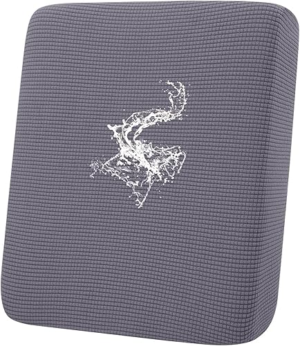 Miniatura 32 de hyha - Fundas de cojín impermeables para sofá modular, fundas de cojín de sofá en forma de L, tela jacquard gruesa, funda de diván con parte Gris