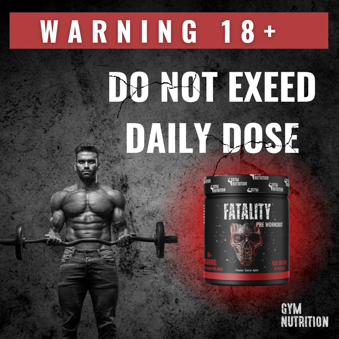 FATALITY - Ultra Hardcore Booster Pre Workout - Pulver - 2023 USA Matrix - Pre Workout Booster Gym - ATP + L-Arginin + Citrullin + Beta Alanin + Koffein 450g Cola Kirsche Geschmack - Fitness Booster