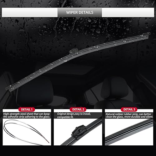 Miniatura 10 de Juego de limpiaparabrisas trasero para automóvil, conjunto de limpiaparabrisas trasero para todas las estaciones Audi Q8 SQ8
