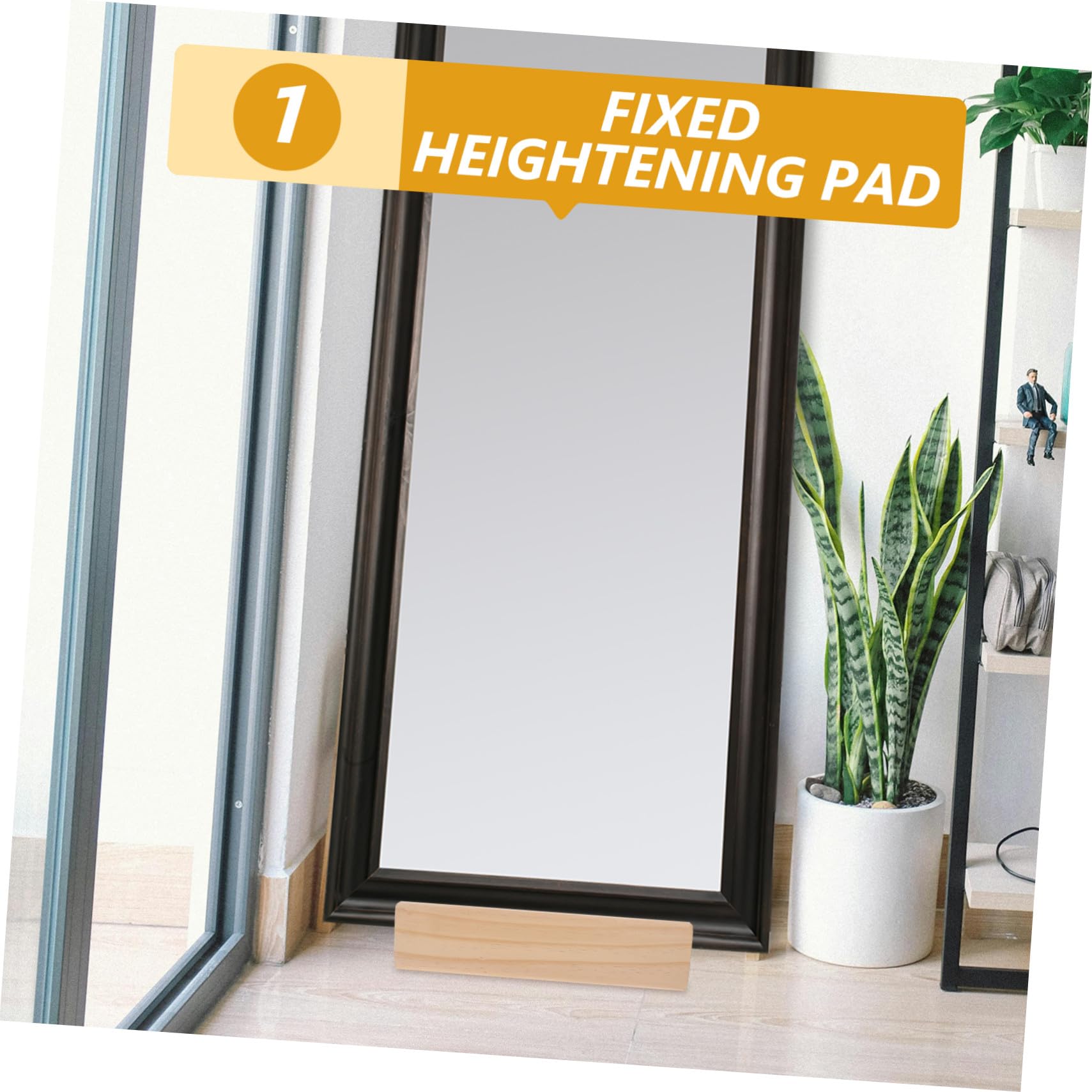 TOYANDONA Base para Espejo Madera Maciza Soporte Estable Antideslizante para Espejo Cuerpo Entero Diseño Elegante para Uso Hogar Oficina y Restaurante Base de Piso Resistente y Sofisticada