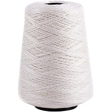 Silk City Fibers, 5/2 Perle Mercerized Cotton Yarn for Machine Knitting, Weaving and Crochet, Ivory, 1 Cone, Designer Yarn for Premium Garments, Delicate Shawls and Fingering Weight Projects