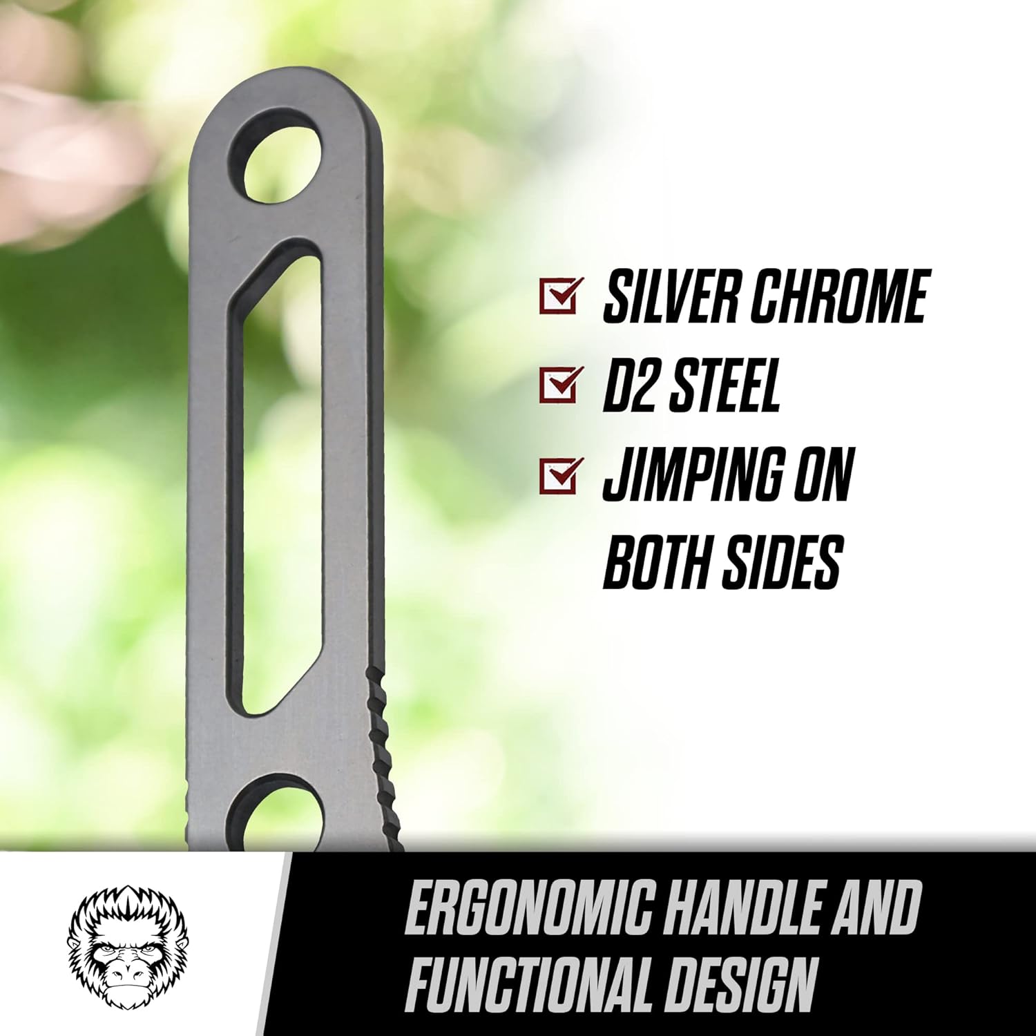 Holtzman's Gorilla Survival Scalpel Fixed Blade Utility Knife with D2 Sheath and Belt Clip (Silver) - Ideal for EDC and Outdoor Activities