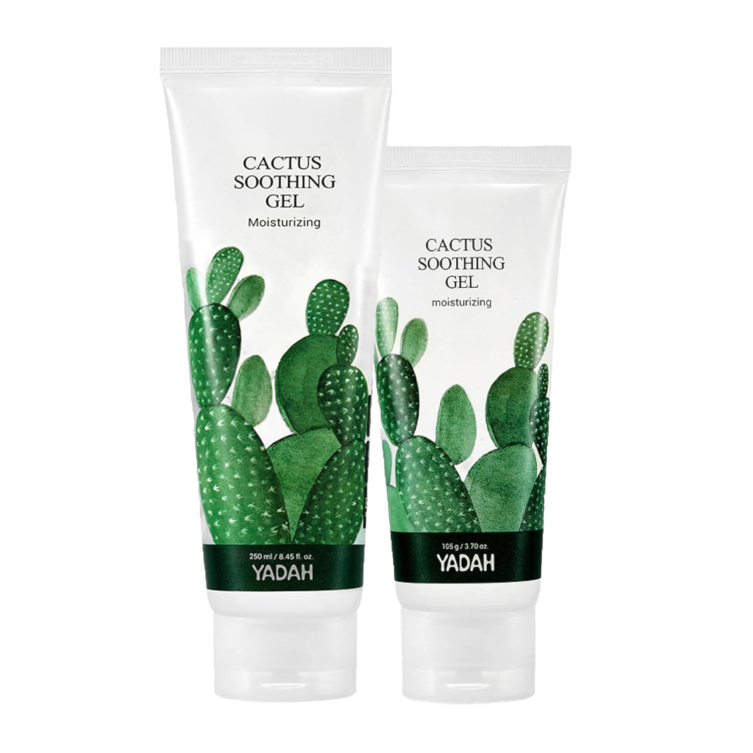 YADAH Cactus Soothing Gel (8.45 fl oz + 3.7fl oz) - Sunburn Relief,After Sun Care,Calm, Cool & Soothe Irritated Skin, Face Redness. Korean Skin Care. 95% Cactus Extract, Vegan.