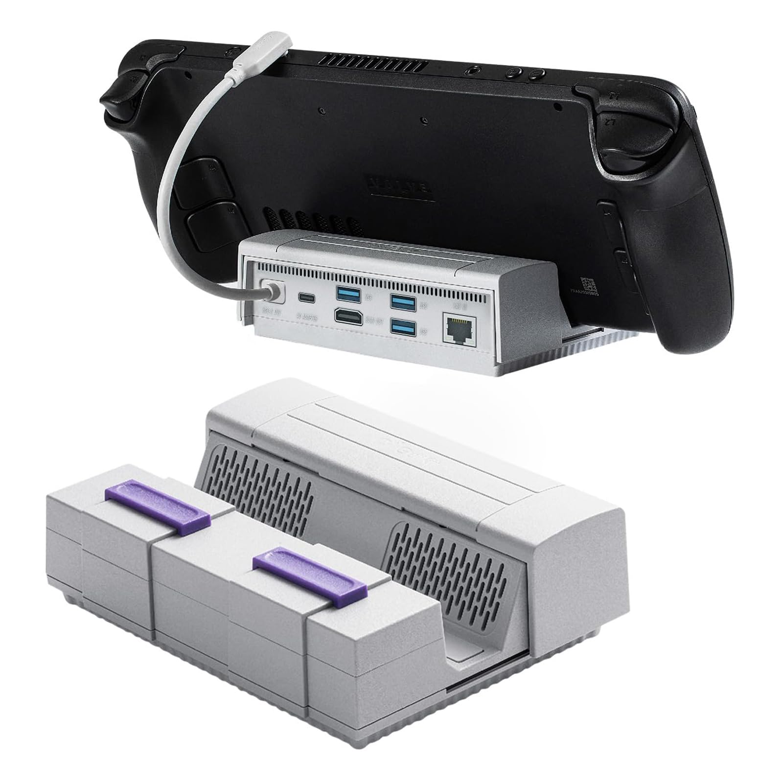 Iesooy for Gulikit 7 in 1 TV Docking Station for Steam Deck Switch ROG Ally AYANEO Steam Deck OLED Charging Dock Base with LAN PORT/4K HDMI