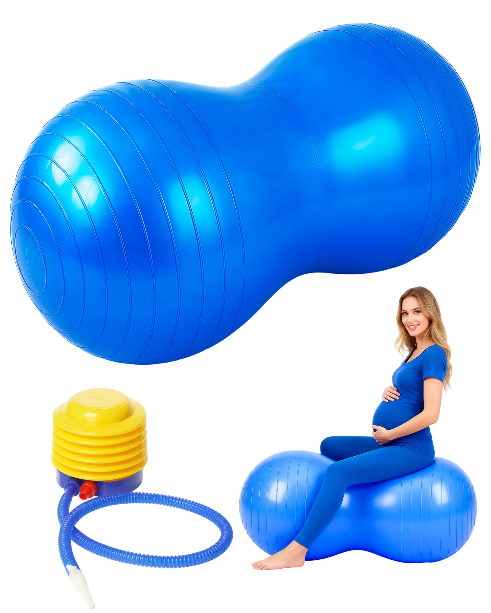 Large Peanut Ball - Pregnancy, Labor, Birthing, Sensory | Physical Therapy Ball | Exercise Ball - Autism Therapy | Yoga Birth Ball - Stability, Fitness-image-46