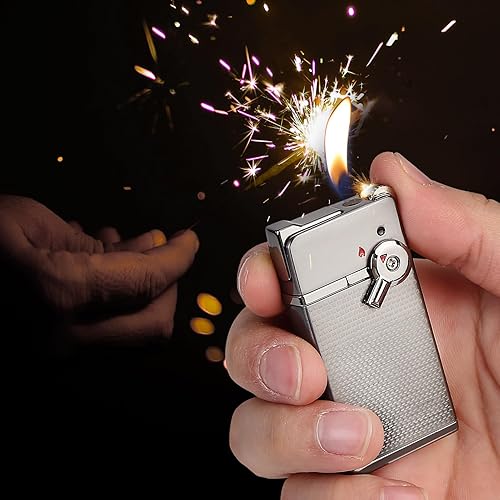 Miniatura 7 de YUSUD Encendedor de cigarrillos con antorcha, combustible de butano recargable, llama suave/de chorro conmutable, encendedor de cigarrillos con