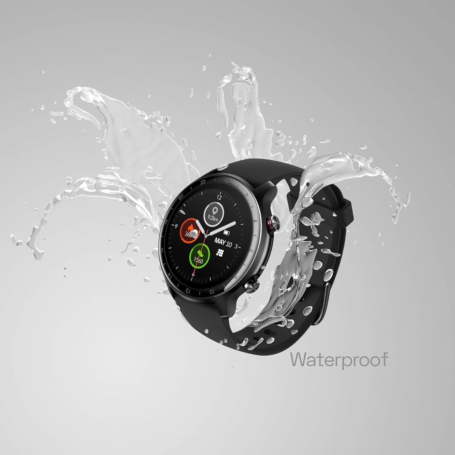 Cubitt CT4 GPS Smart Watch with water splashing around it