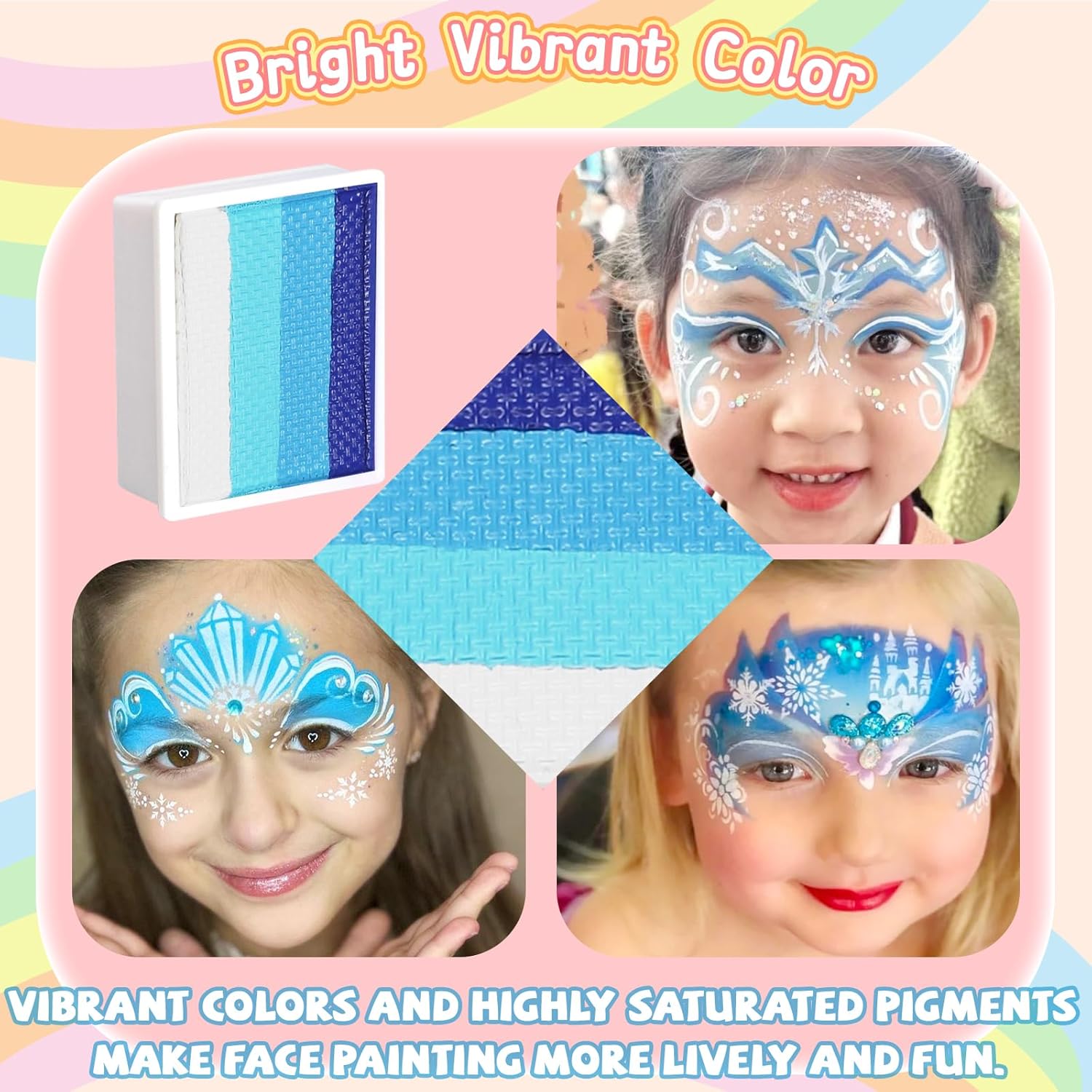 Anka Bella Professional Split Cake Face Paint(120gm),Water Based Face Painting Kit for Kids & Adults,Hypoallergenic & Non-Toxic,Gift for Birthday Parties/Halloween/Carnival - Image 4