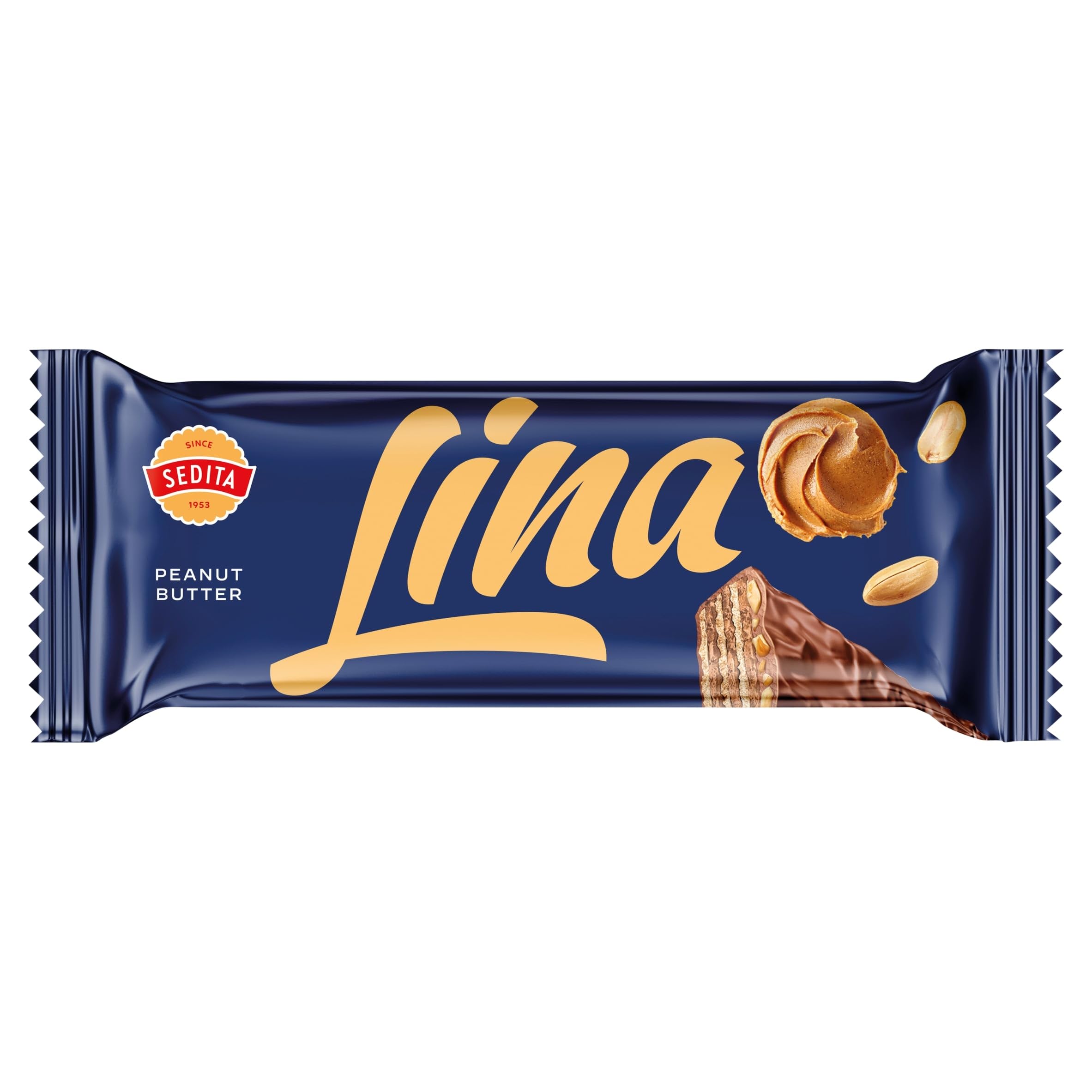 SEDITA Lina Peanut Butter – Wafer croccanti con crema di arachidi e glassa latte-cacao, 36 × 50 g (1,8 kg)