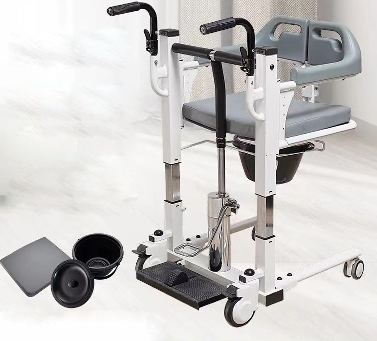 Hydrauliczny podnośnik toaletowy do opieki nad osobami starszymi – wielofunkcyjne wsparcie przenoszenia do 118 kg