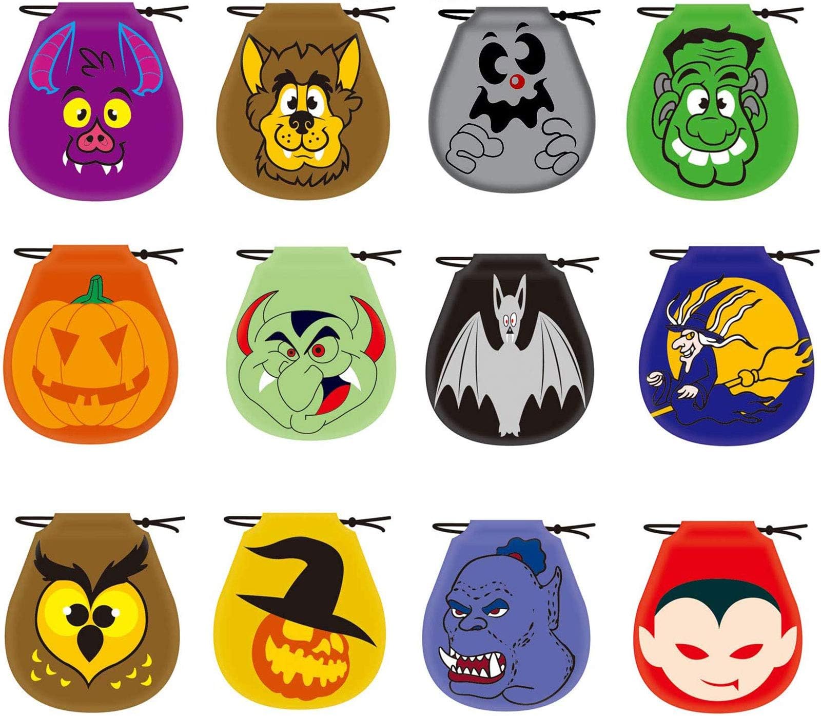 ALLADINBOX 72 Pack Halloween Monster Drawstring Goody Bags for Halloween Treats Bags, Halloween Party Favors, Halloween Party Supplies,Halloween Bags for Candy