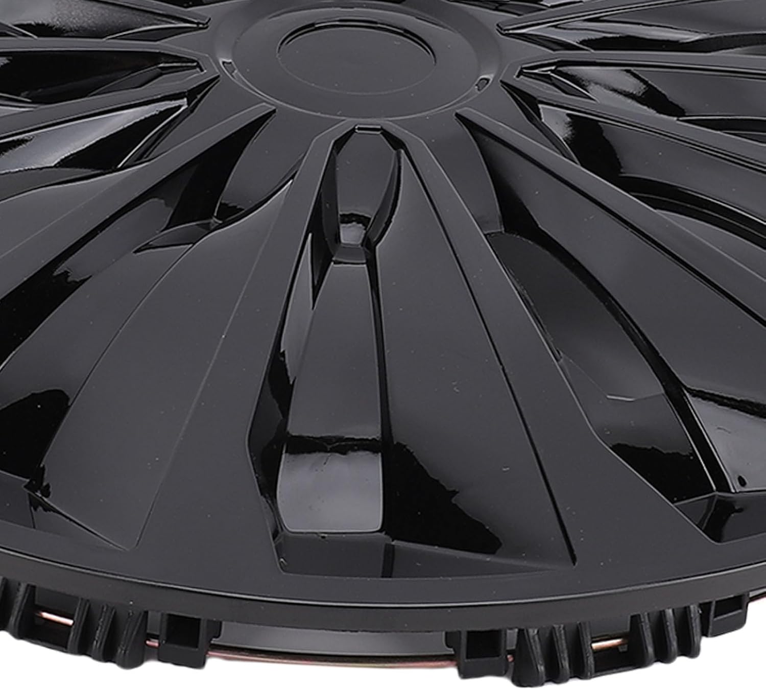 POCREATION 15in Hubcaps, 4 Pcs, ABS Material, Universal Fit R15 Wheel Covers for Most Cars Truck SUV, Black