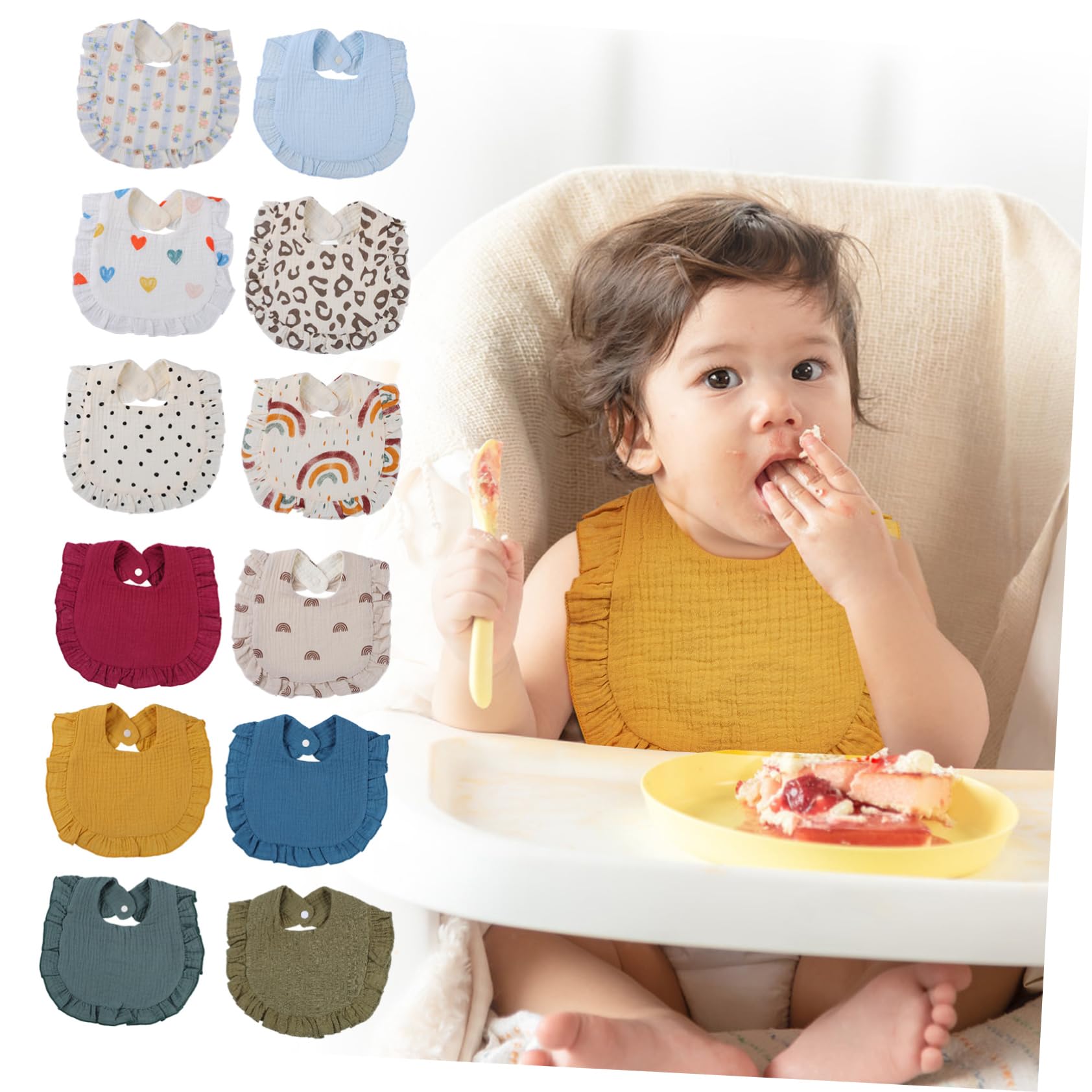 CALLARON 12stücke Babylätzchen Aus Für Junge Mädchen Und Kleinkinder Unisex Lätzchen Zum Essen Und Sabbern Mit Druckknopfverschluss Waschbar Für Neugeborene Und Junge