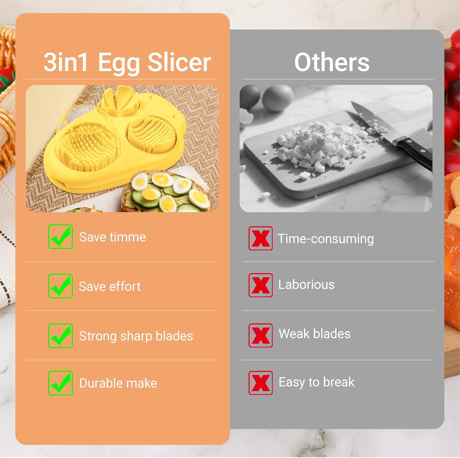 Egg Slicer Cutting Opts, Stainl Steel Wire Egg Cutter for Hard