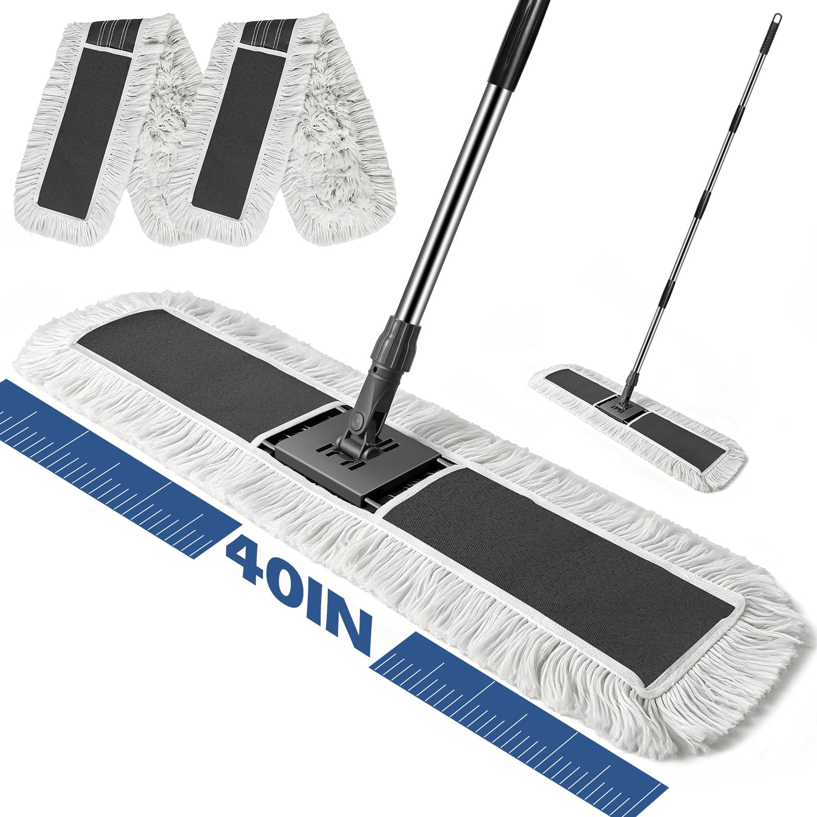 40" Commercial Dust Mop for Floor Cleaning, Heavy Duty Industrial Mop