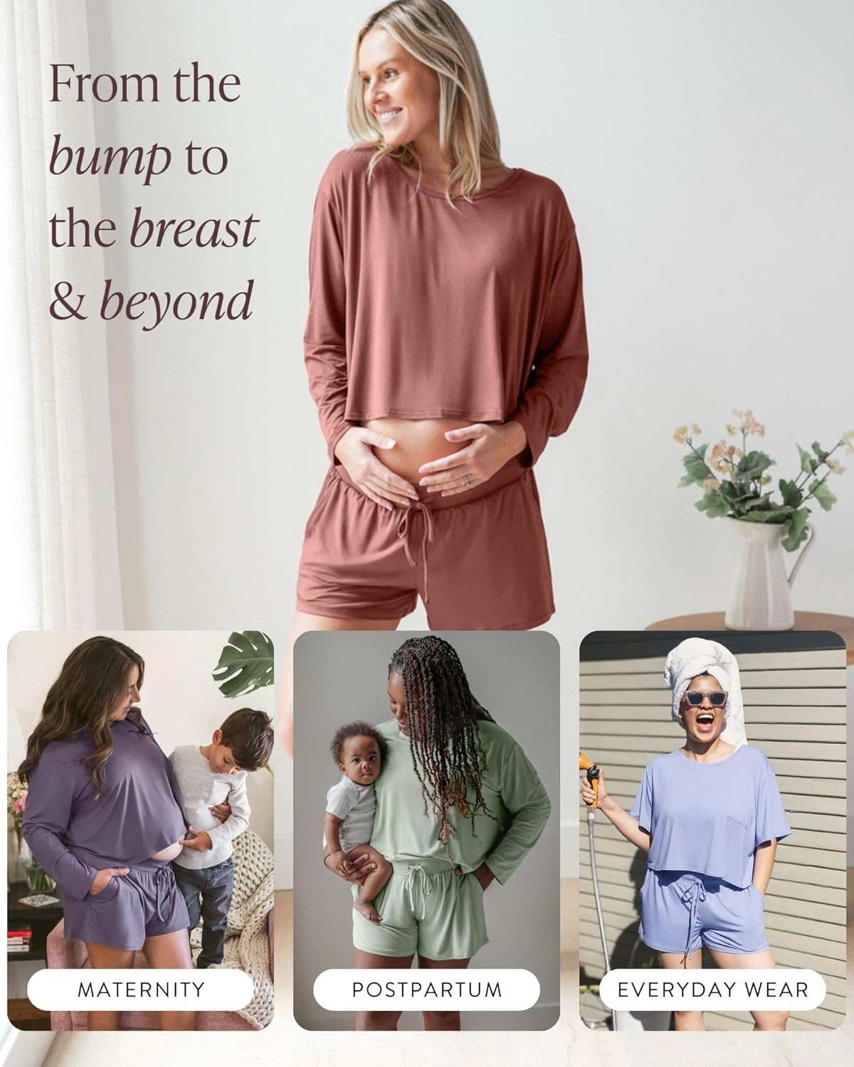 Kindred Bravely Aria Casual Lounge Short | Maternity Shorts for Women, Comfortable Pregnancy Shorts - Image 2