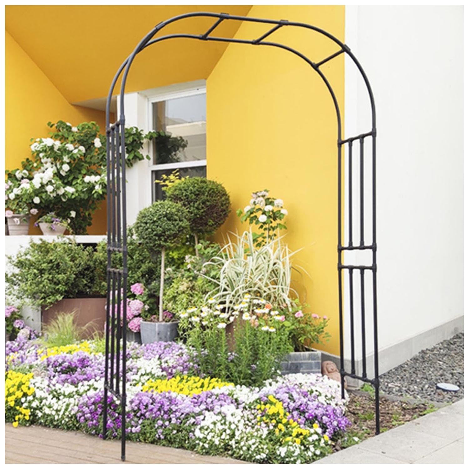 120cm 180cm 240cm 280cm 300cm Arco per Rose Rampicanti Arco da Pergolati da Giardino, Decorazioni di Fiori Arco Supporto per Interni ed Esterni(240x240cm)