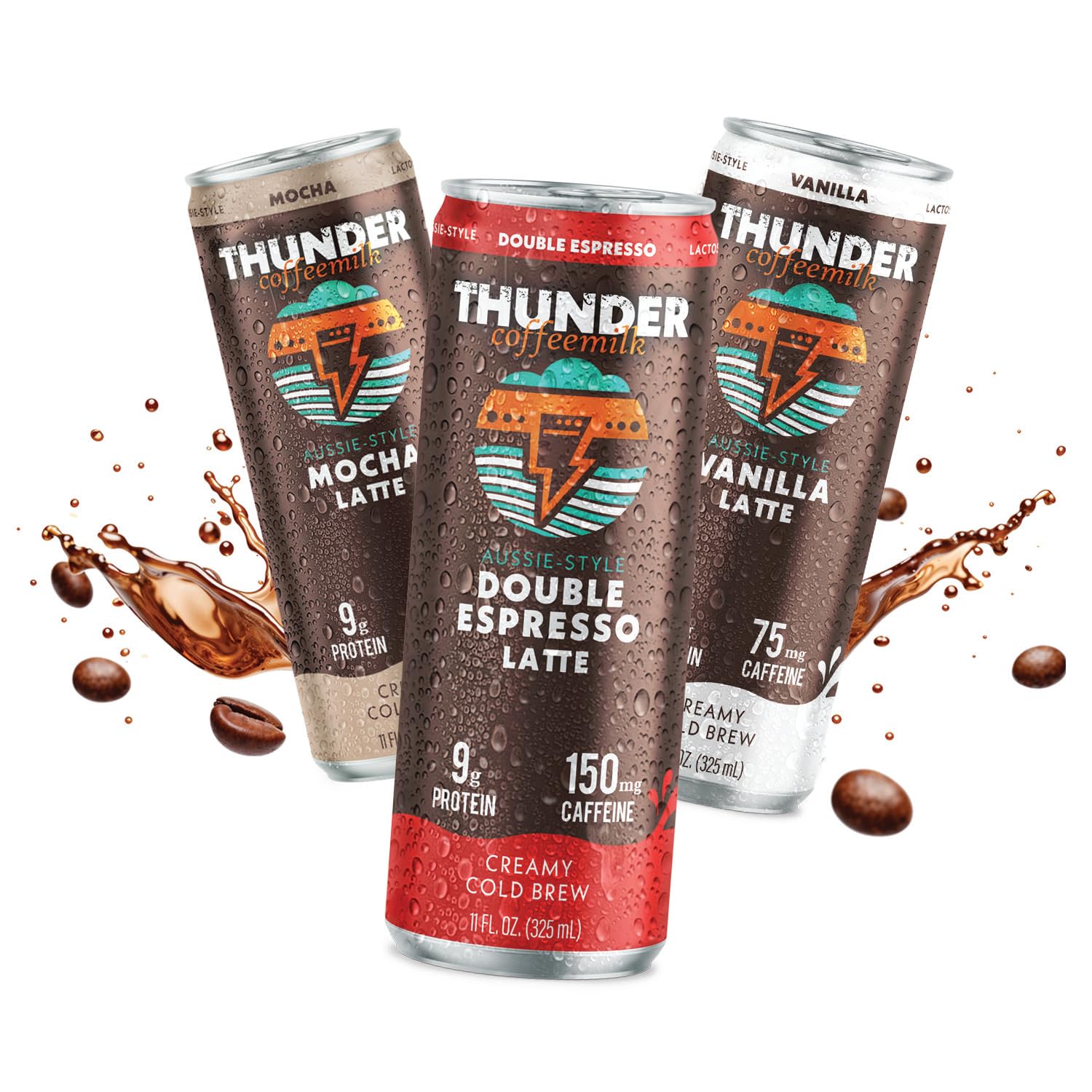 Thunder CoffeeMilk - 11 oz Aussie Style Cold-Brewed Latte Canned Coffee, Iced Coffee Cans…