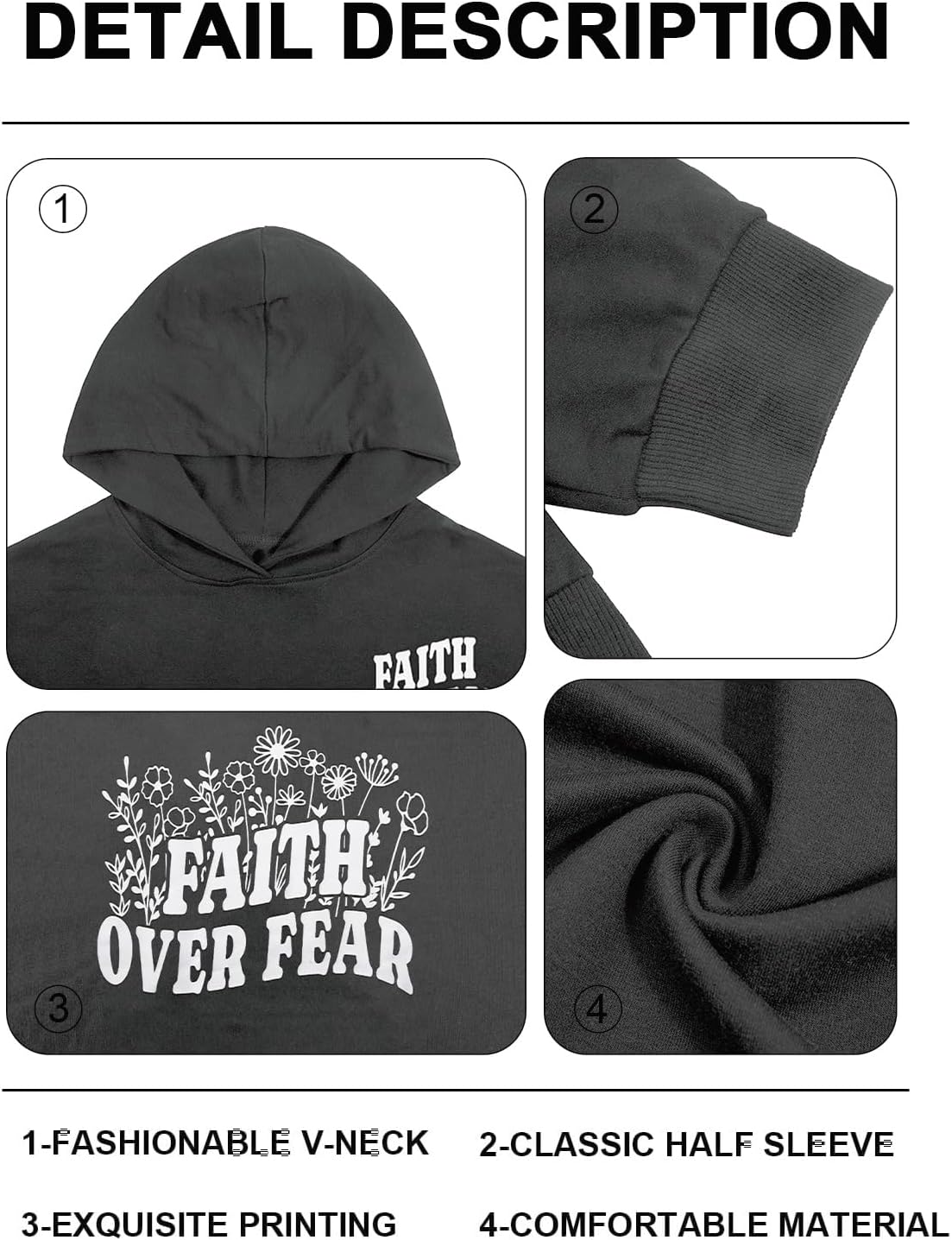 MAXIMGR Christian Sweatshirts for Women God Is Good Hoodies Oversized Jesus Religious Sweater Bible Verse Pullover Tops - Image 6