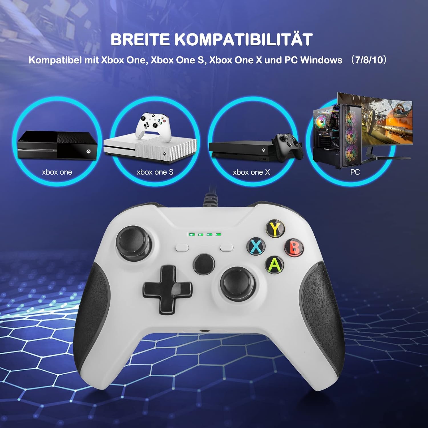 YCCTEAM Wired Controller for Xbox One/Xbox Series X|S, Xbox Wired Controller with Dual Vibration and Audio Jack,Wired Xbox USB Gamepad Joypad Controller for Xbox 1X/S/Series S|X/PC(Win7/8/10)