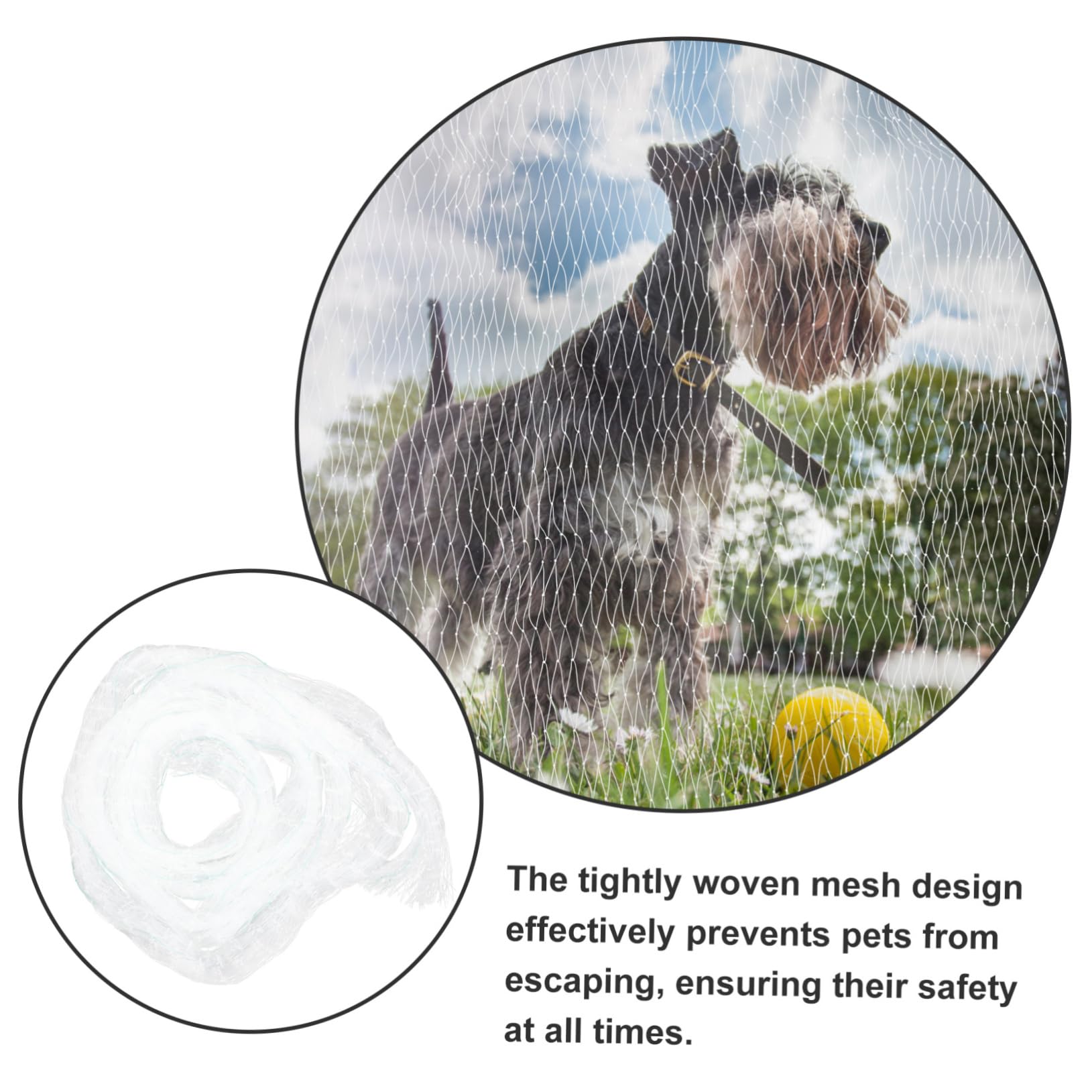 BESTonZON Drahtverstärktes Transparentes Katzennetz für Balkon aus Nylon Schutznetz zur Absturzsicherung für Katzen und Hunde ohne Bohren für Terrasse und Fenster