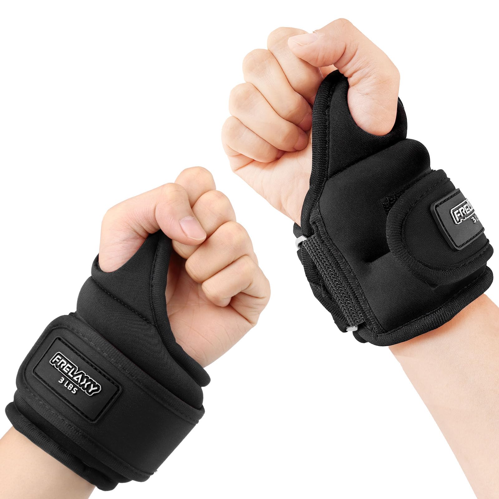 Frelaxy Wrist Weights with Thumb Loops Lock for Men Women 1lb*2 2lbs*2 3lbs*2 Ankle Weights Weighted Gloves for Running Strength Training Yoga Walking Exercises