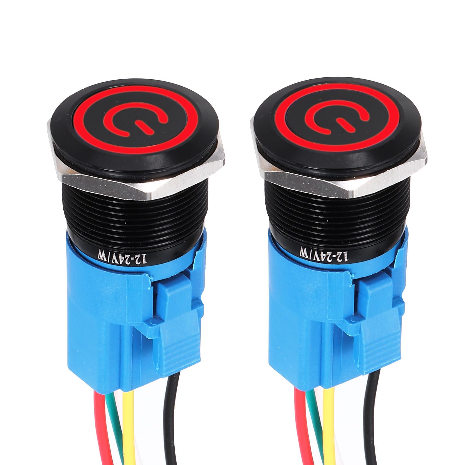 DMiotech 2 Pcs 22mm / 7/8" Push Button Switch