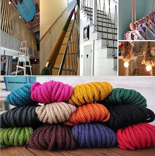 Miniatura 3 de Fendawn Strive Cuerda de yute rojo - Cuerda de cáñamo de 0.157 in 65.6 ft (16 pulgada x 65 pies) para manualidades, jardinería, decoración festiva