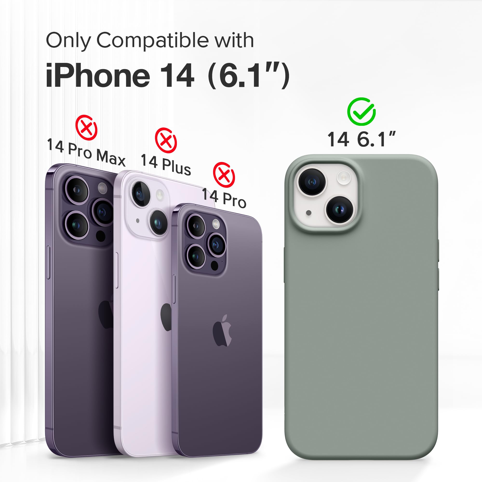 GONEZ Coque magnétique pour iPhone 14, compatible avec MagSafe, avec protecteur d'écran + protecteur d'appareil photo, doublure en microfibre anti-rayures, coque de protection antichoc en silicone